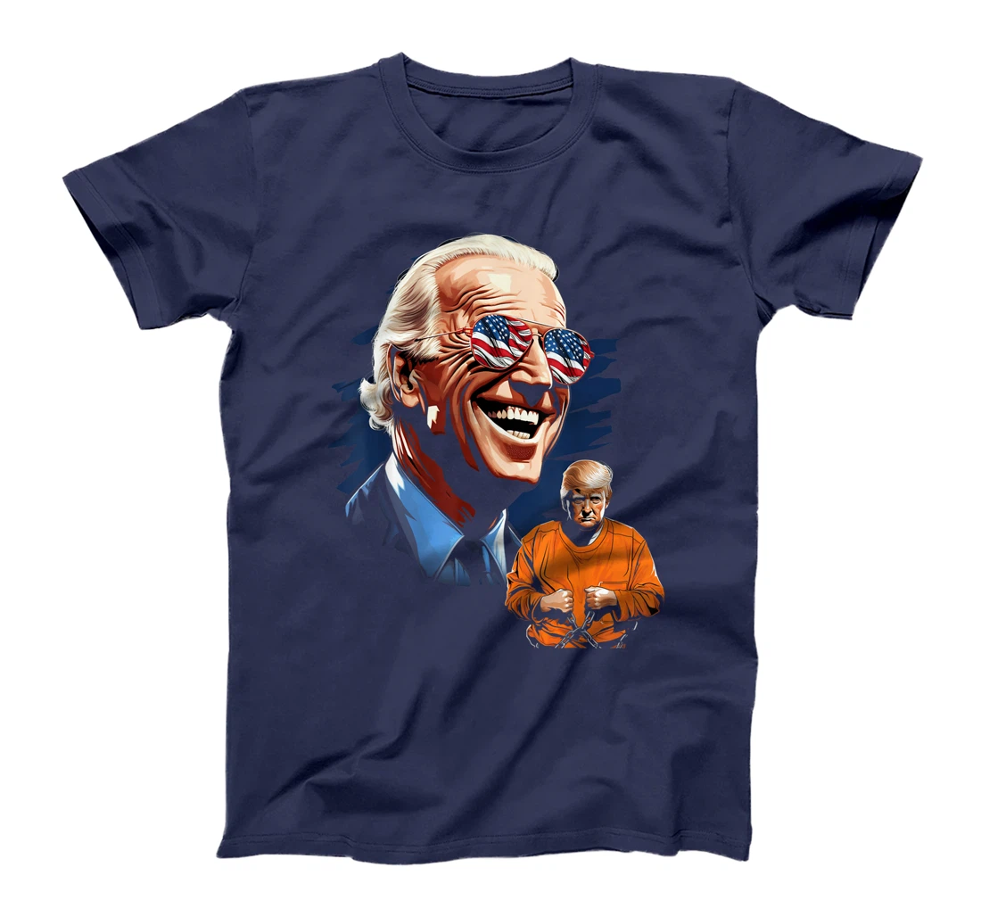 President Biden Laughing / Trump to Jail Tee Anti-Trump T-Shirt