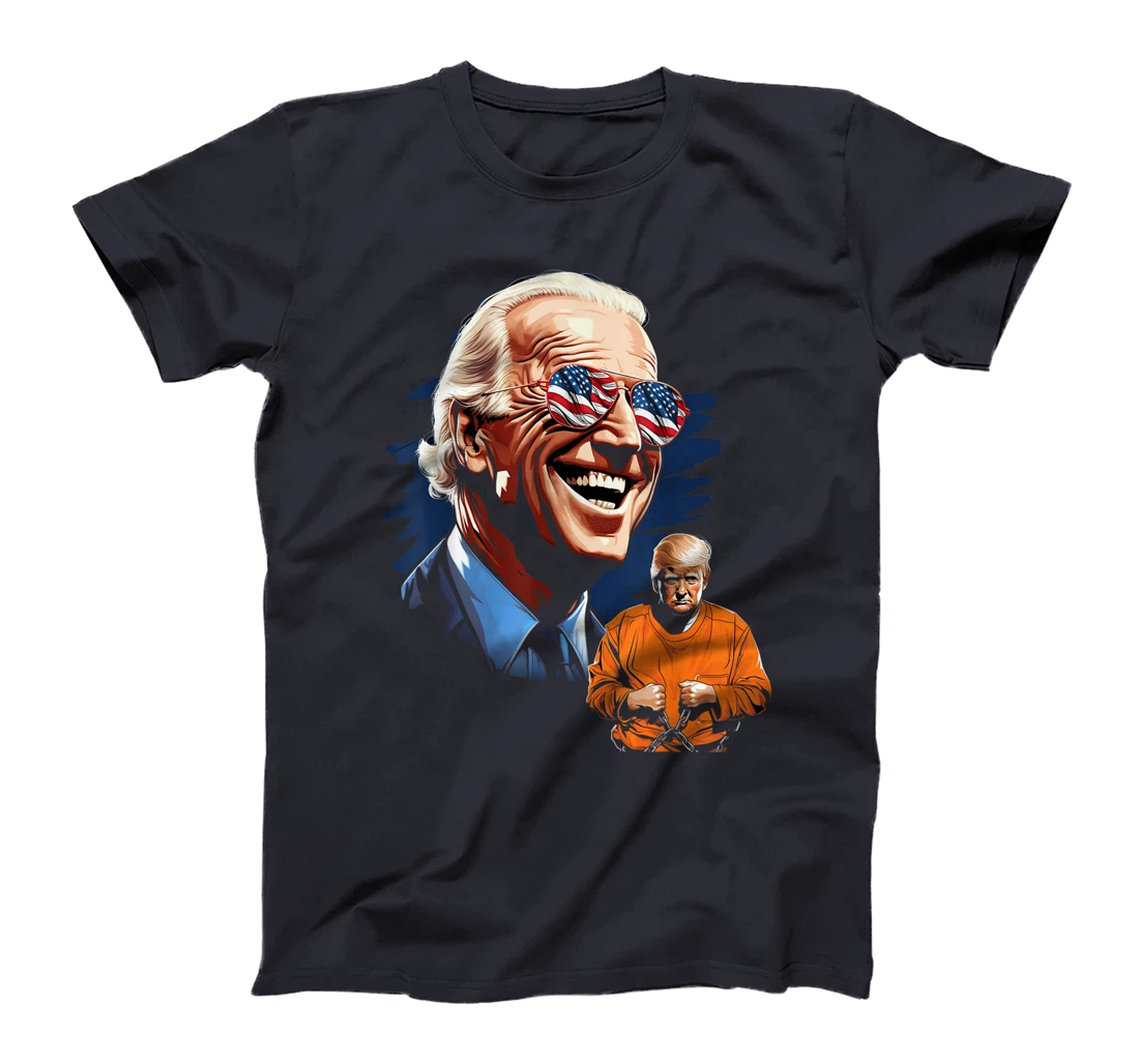 President Biden Laughing / Trump to Jail Tee Anti-Trump T-Shirt