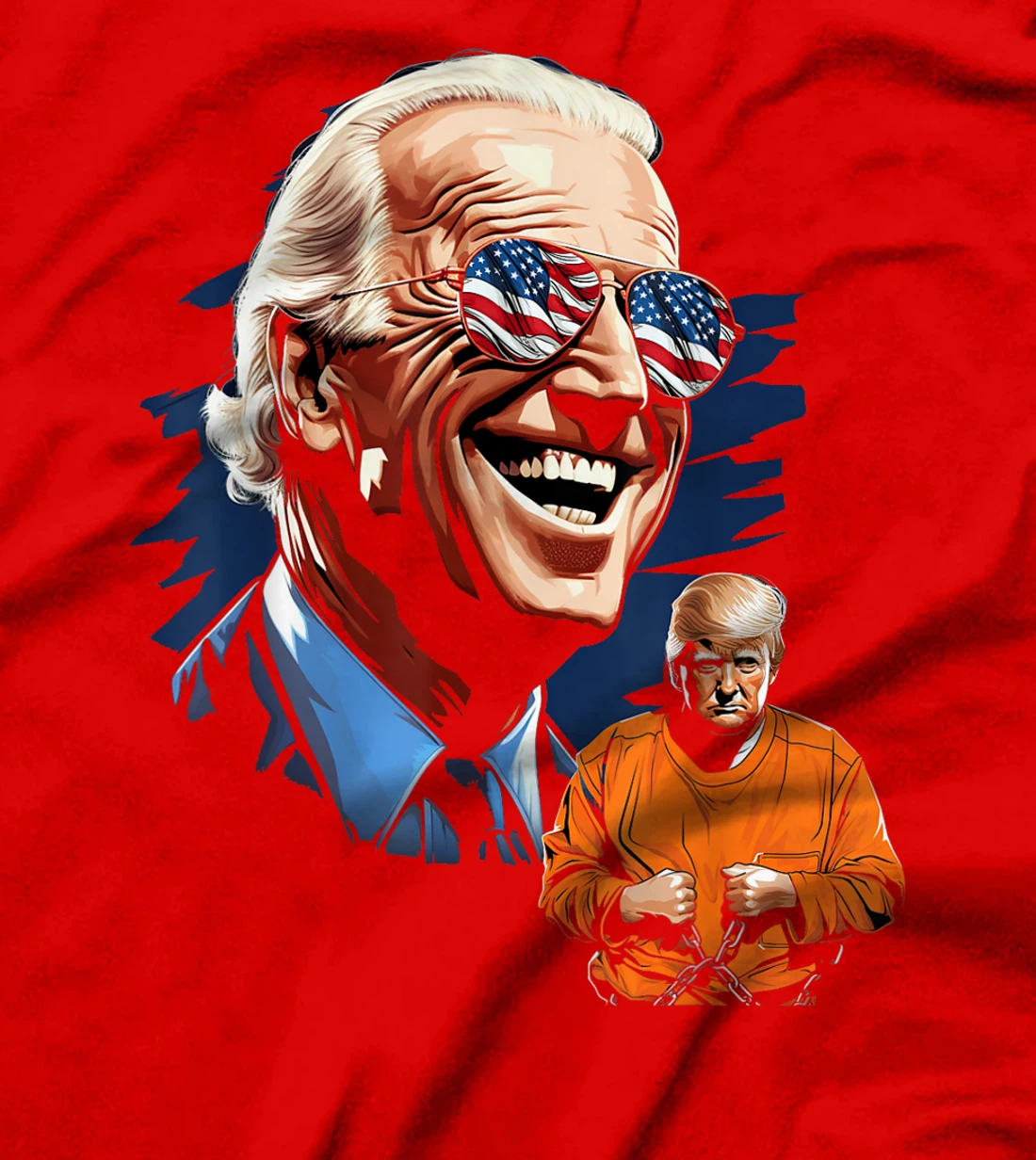 President Biden Laughing / Trump to Jail Tee Anti-Trump T-Shirt