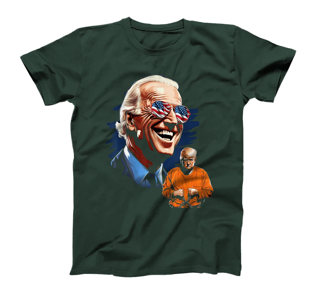 President Biden Laughing / Trump to Jail Tee Anti-Trump T-Shirt