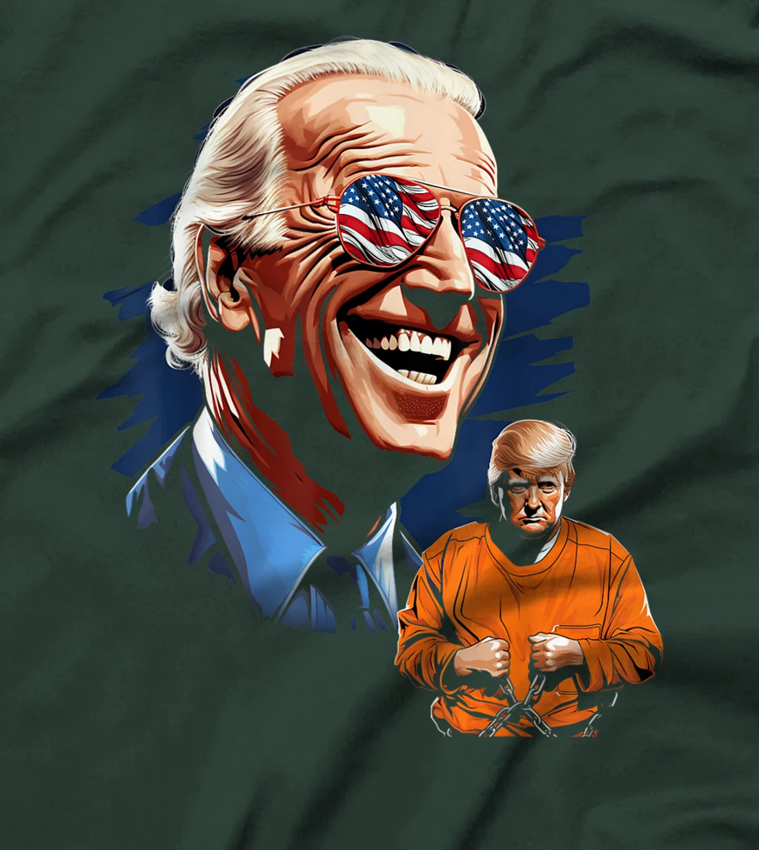 President Biden Laughing / Trump to Jail Tee Anti-Trump T-Shirt