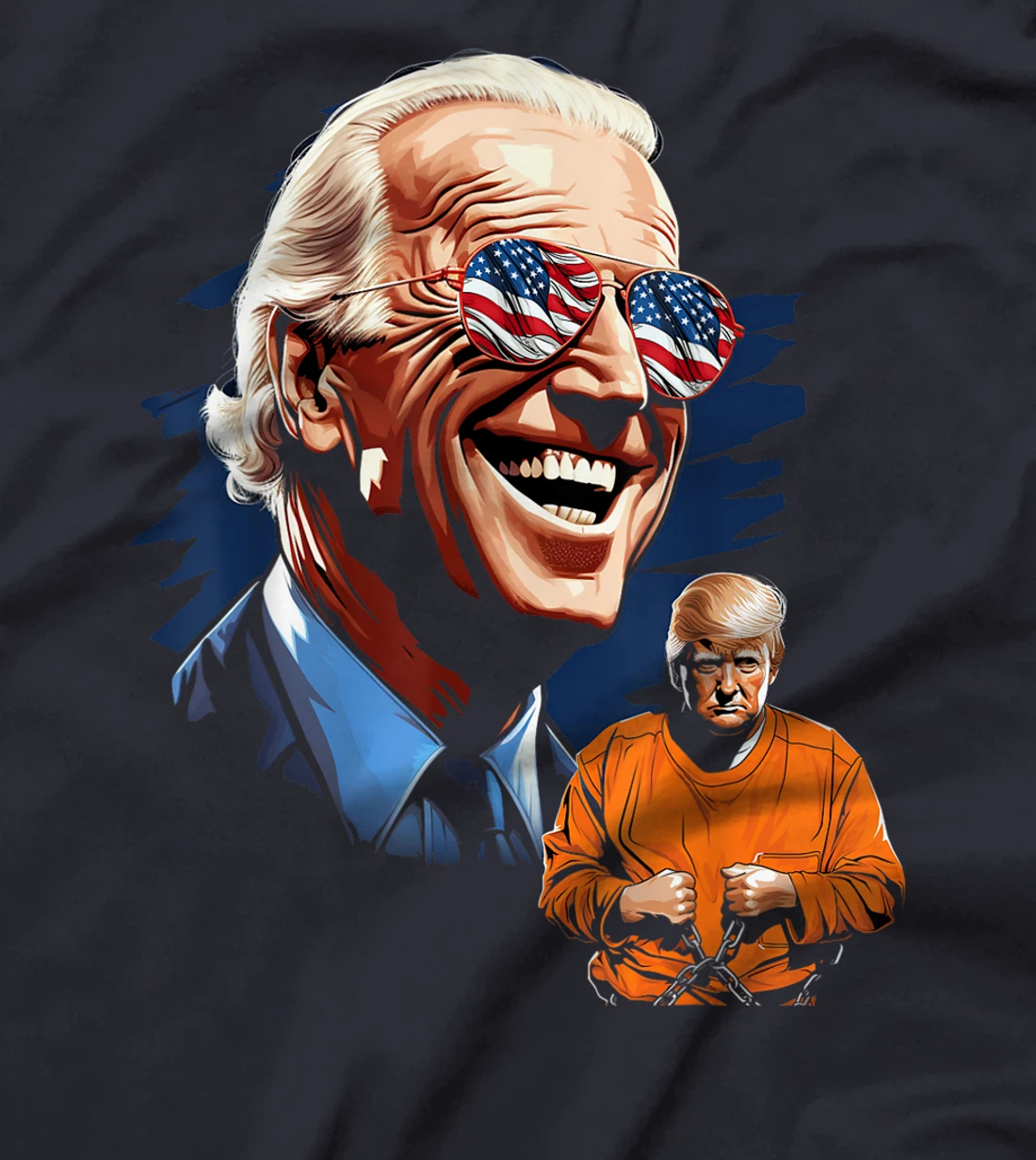 President Biden Laughing / Trump to Jail Tee Anti-Trump T-Shirt