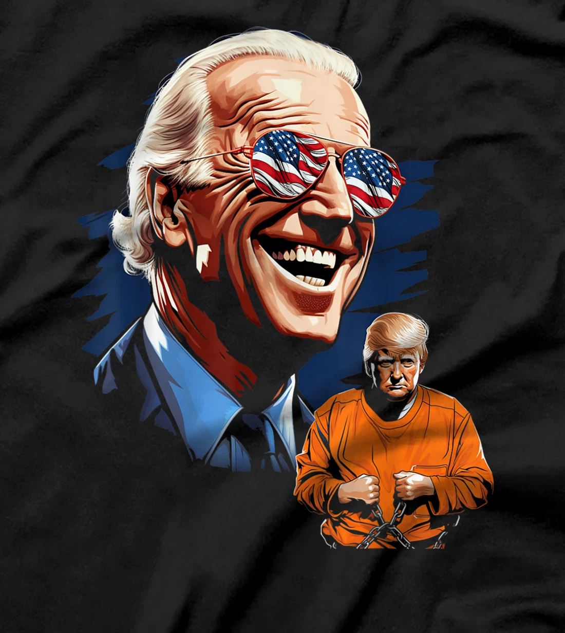 President Biden Laughing / Trump to Jail Tee Anti-Trump T-Shirt