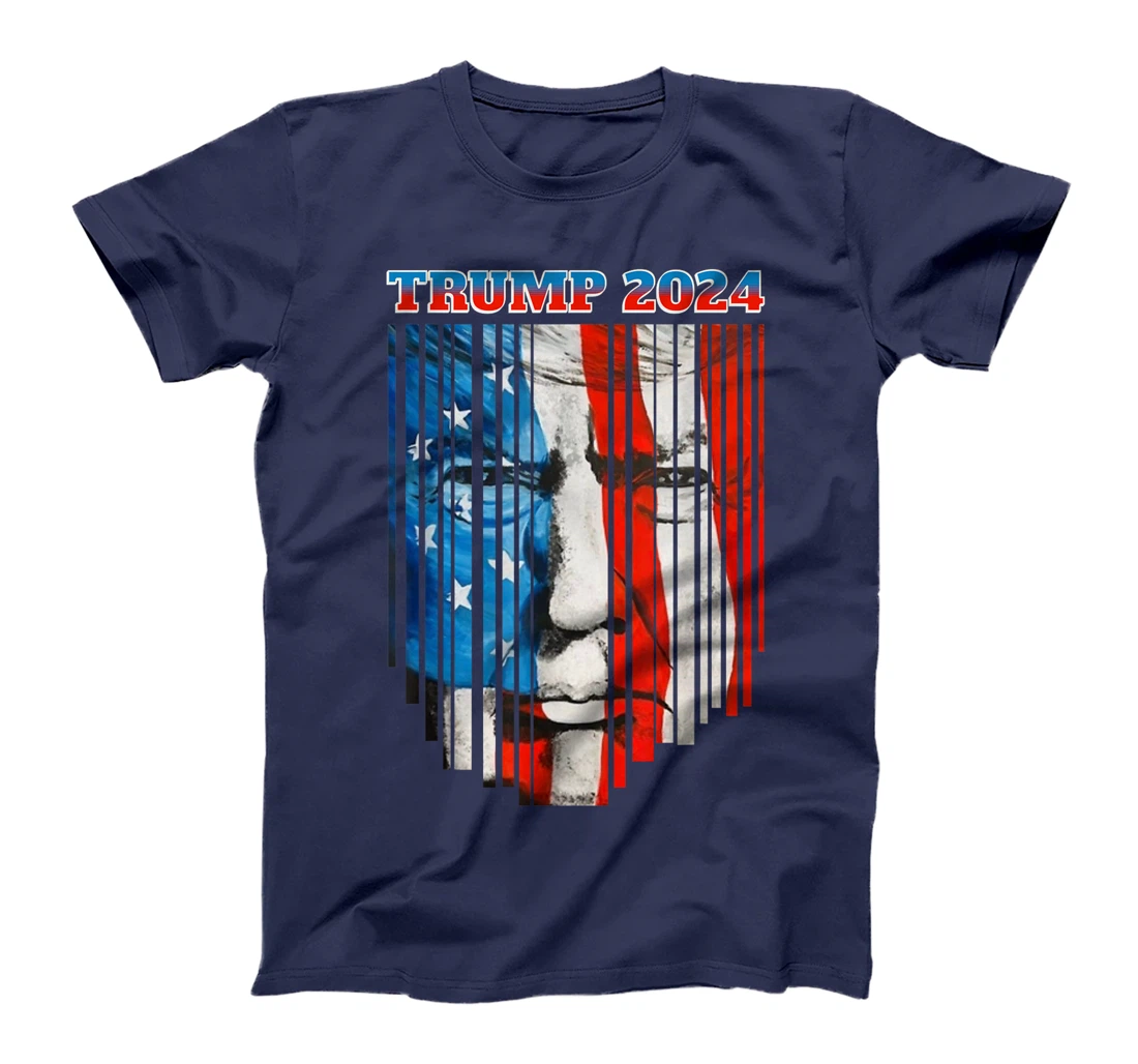 US Flag Face Trump 2024 Vintage Donald Trump 4th of July T-Shirt
