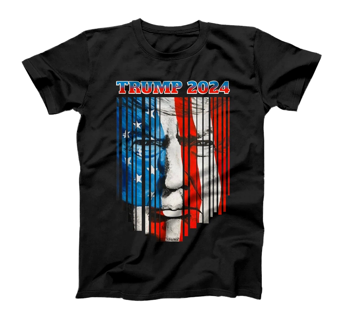 US Flag Face Trump 2024 Vintage Donald Trump 4th of July T-Shirt