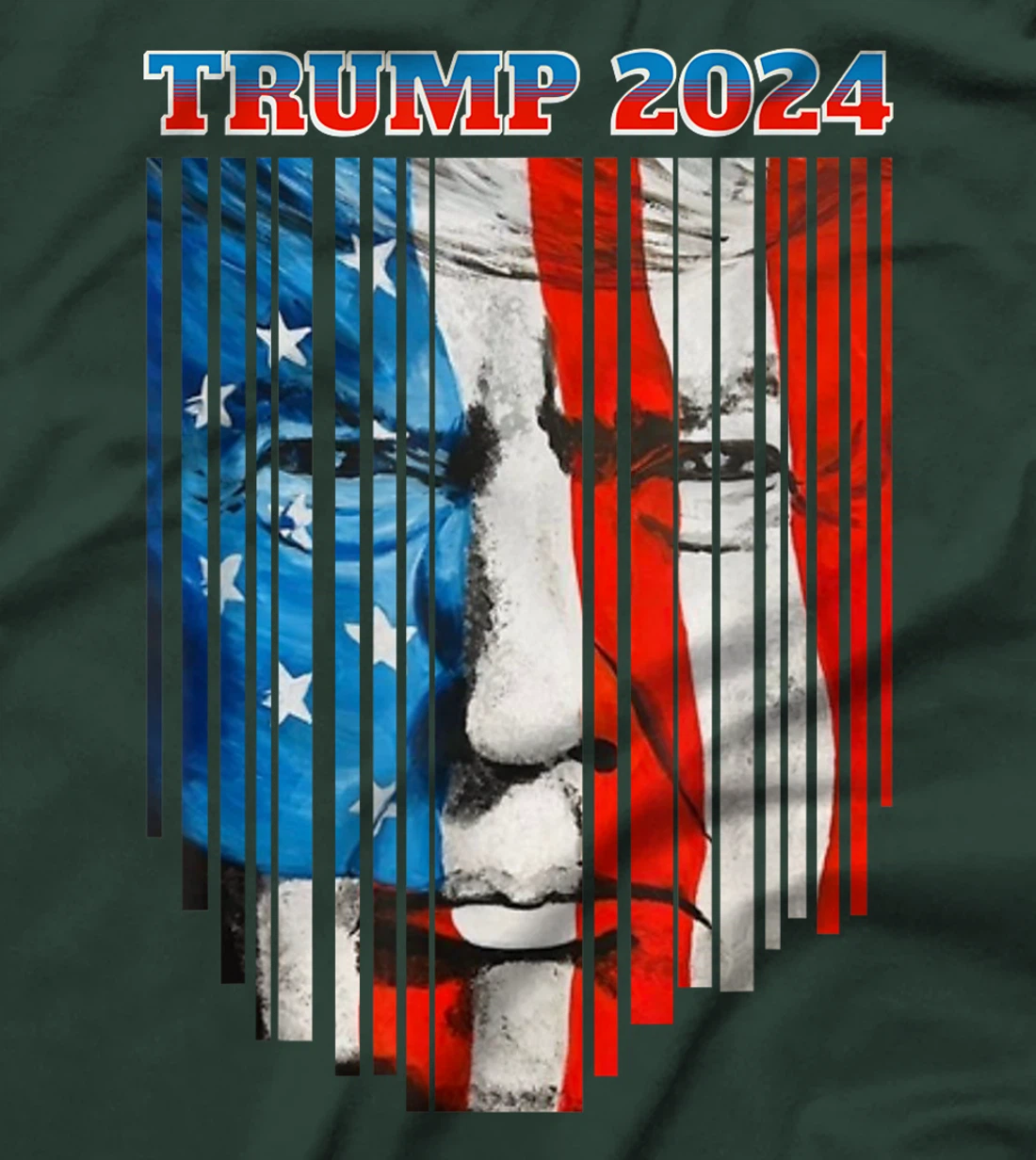 US Flag Face Trump 2024 Vintage Donald Trump 4th of July T-Shirt
