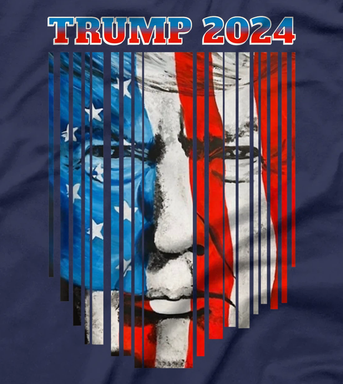 US Flag Face Trump 2024 Vintage Donald Trump 4th of July T-Shirt