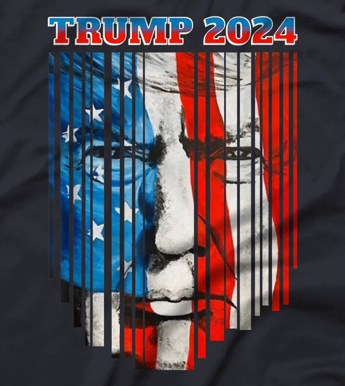 US Flag Face Trump 2024 Vintage Donald Trump 4th of July T-Shirt