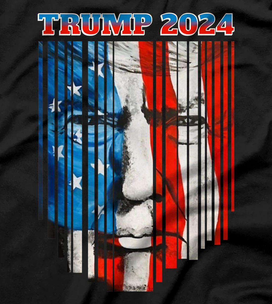 US Flag Face Trump 2024 Vintage Donald Trump 4th of July T-Shirt