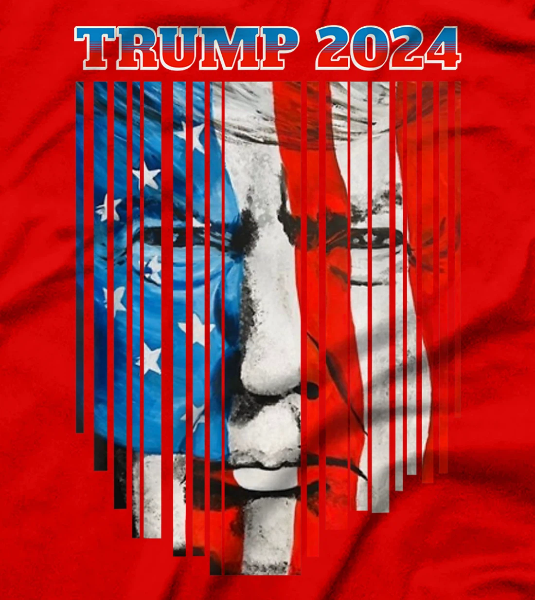 US Flag Face Trump 2024 Vintage Donald Trump 4th of July T-Shirt
