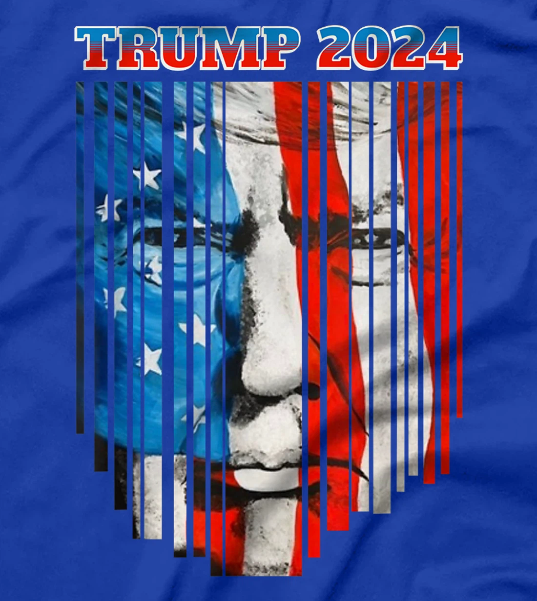 US Flag Face Trump 2024 Vintage Donald Trump 4th of July T-Shirt