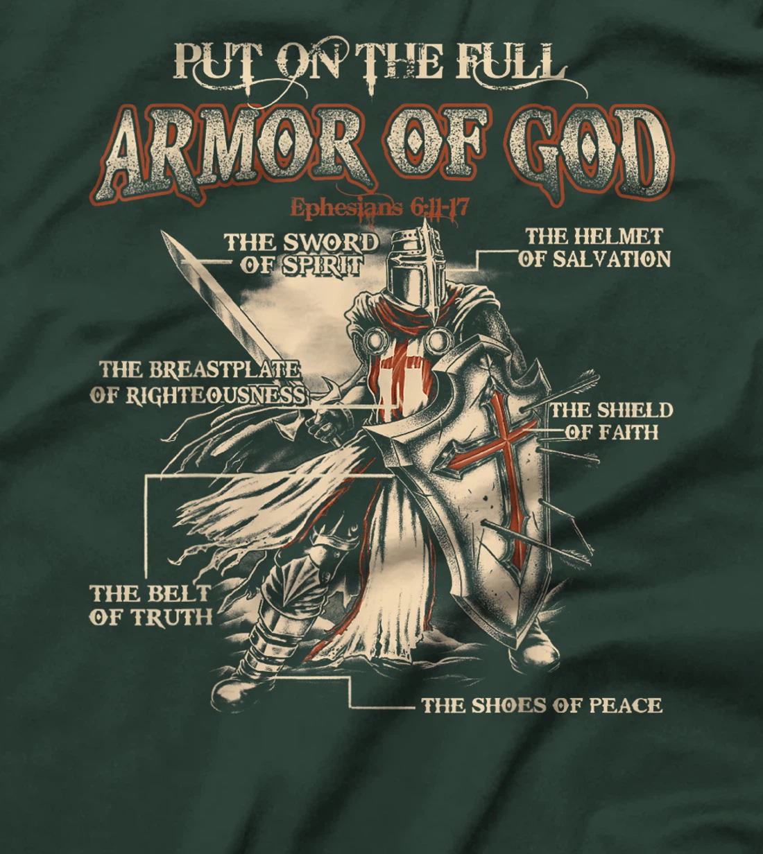 Put On The Full Armor Of God - Jesus T-Shirt