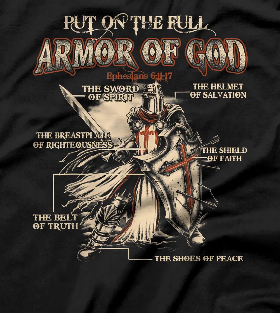 Put On The Full Armor Of God - Jesus T-Shirt