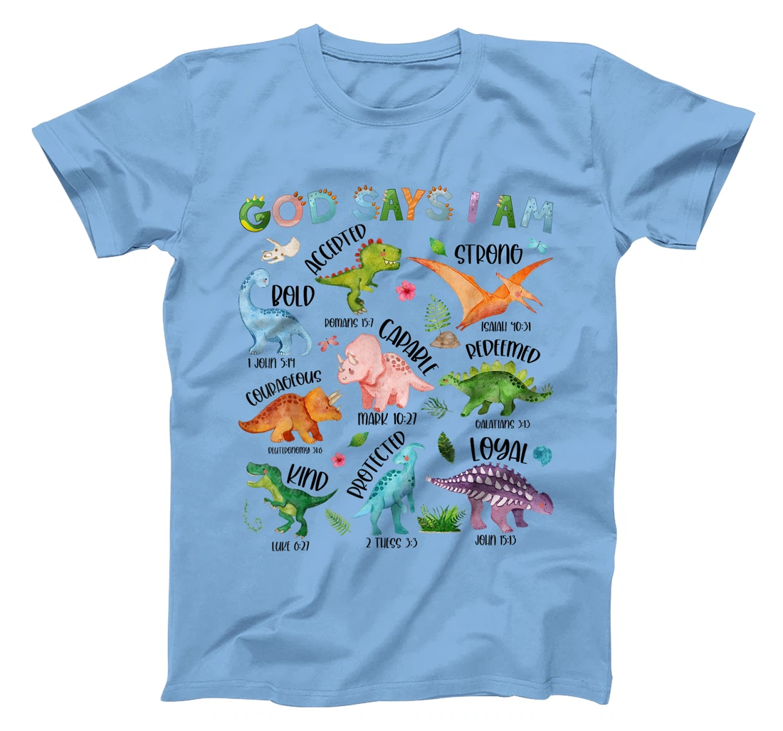 God Says I Am Dinosaur Lover Bible Verse Kids Toddler Boys T-Shirt