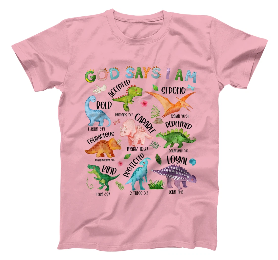 God Says I Am Dinosaur Lover Bible Verse Kids Toddler Boys T-Shirt