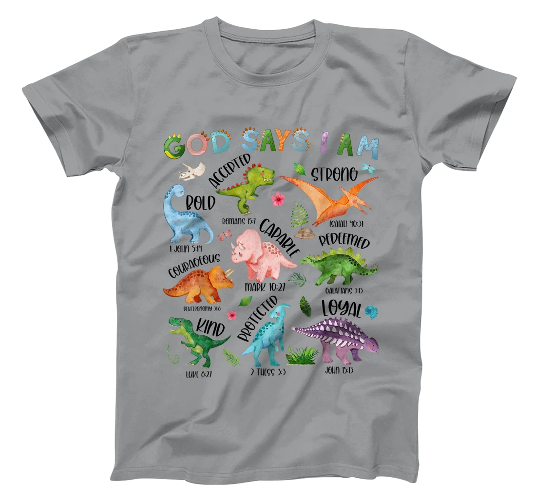 God Says I Am Dinosaur Lover Bible Verse Kids Toddler Boys T-Shirt