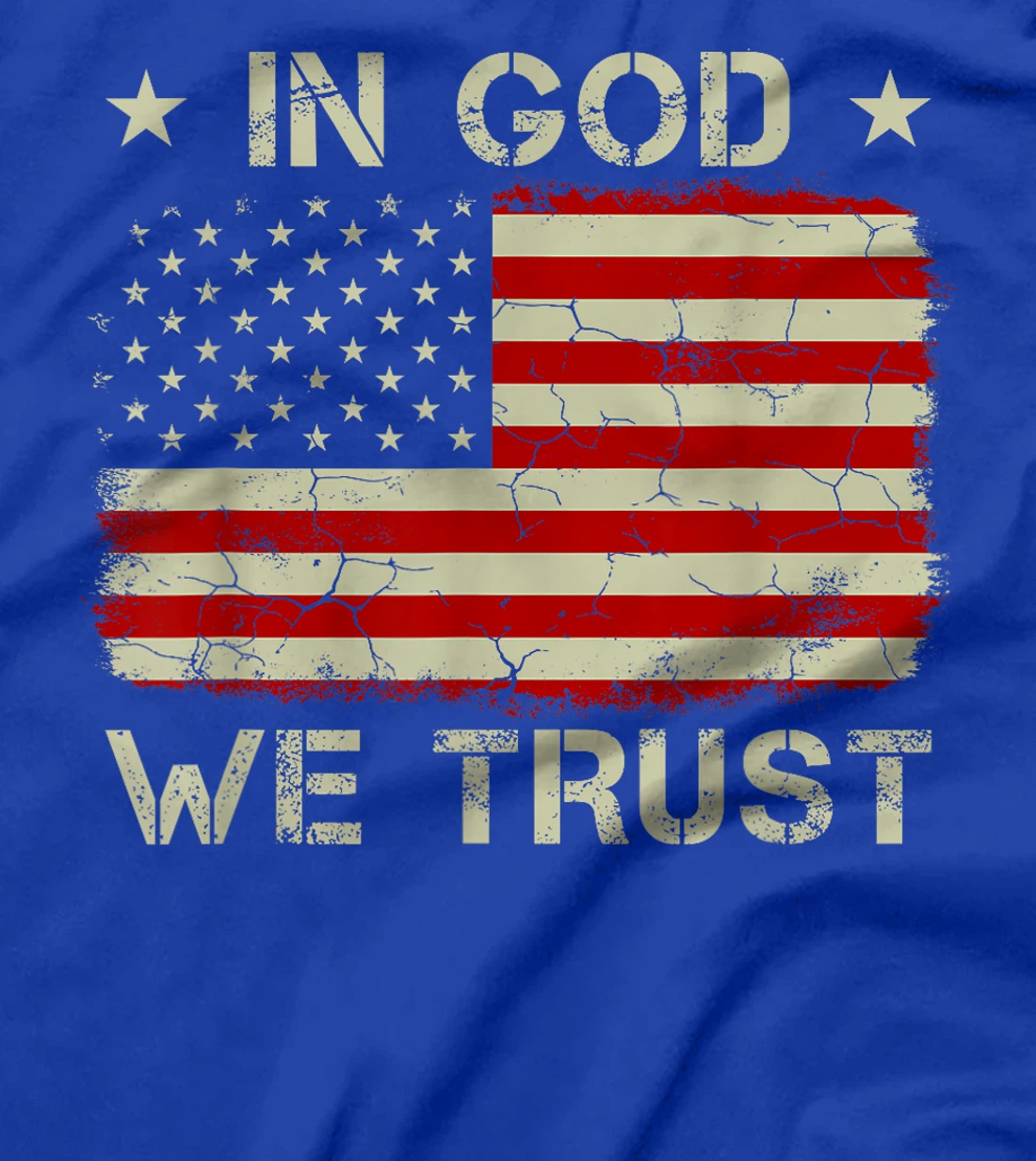 Vintage Old American Flag In God We Trust Tshirt Christian T-Shirt
