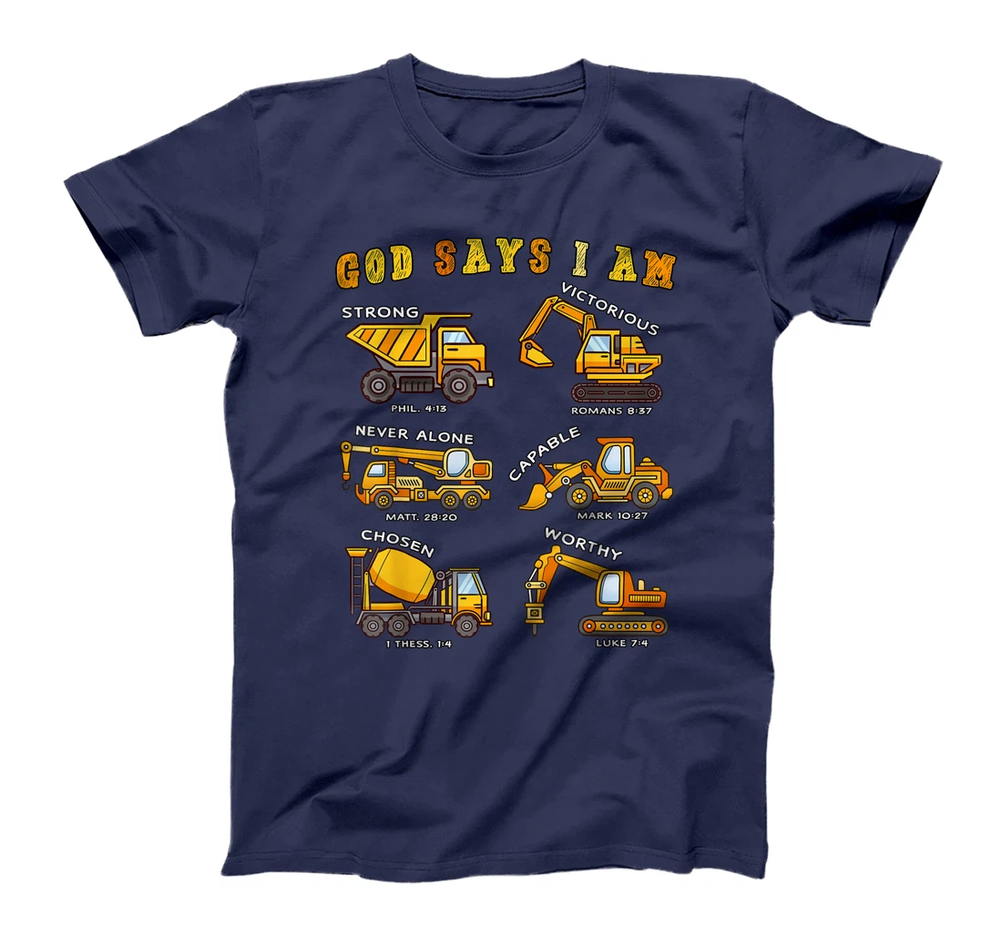 Toddler Kids God Says I Am Construction Bible Verse Truck T-Shirt
