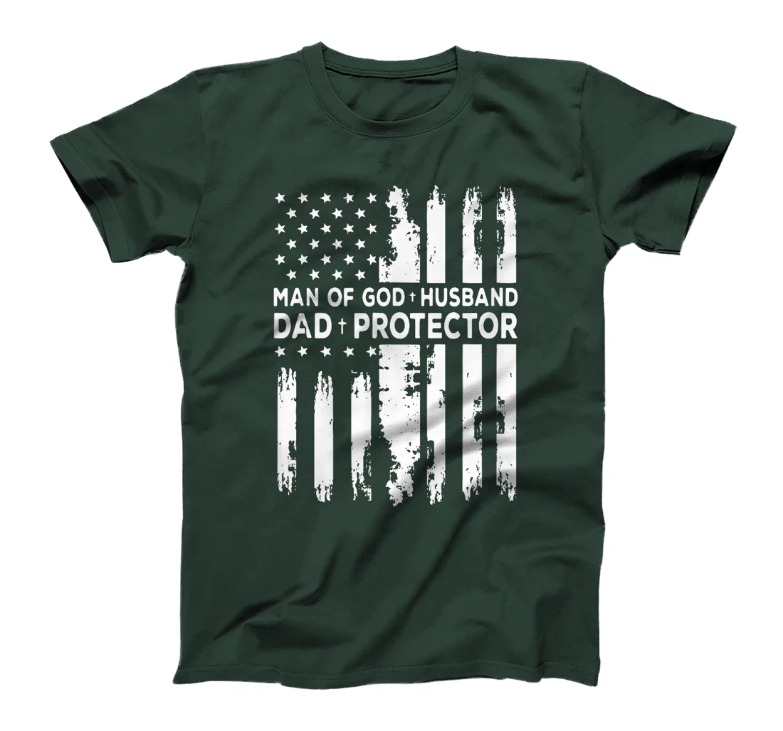 Jesus God Religious Man of God Husband Dad Protector T-Shirt