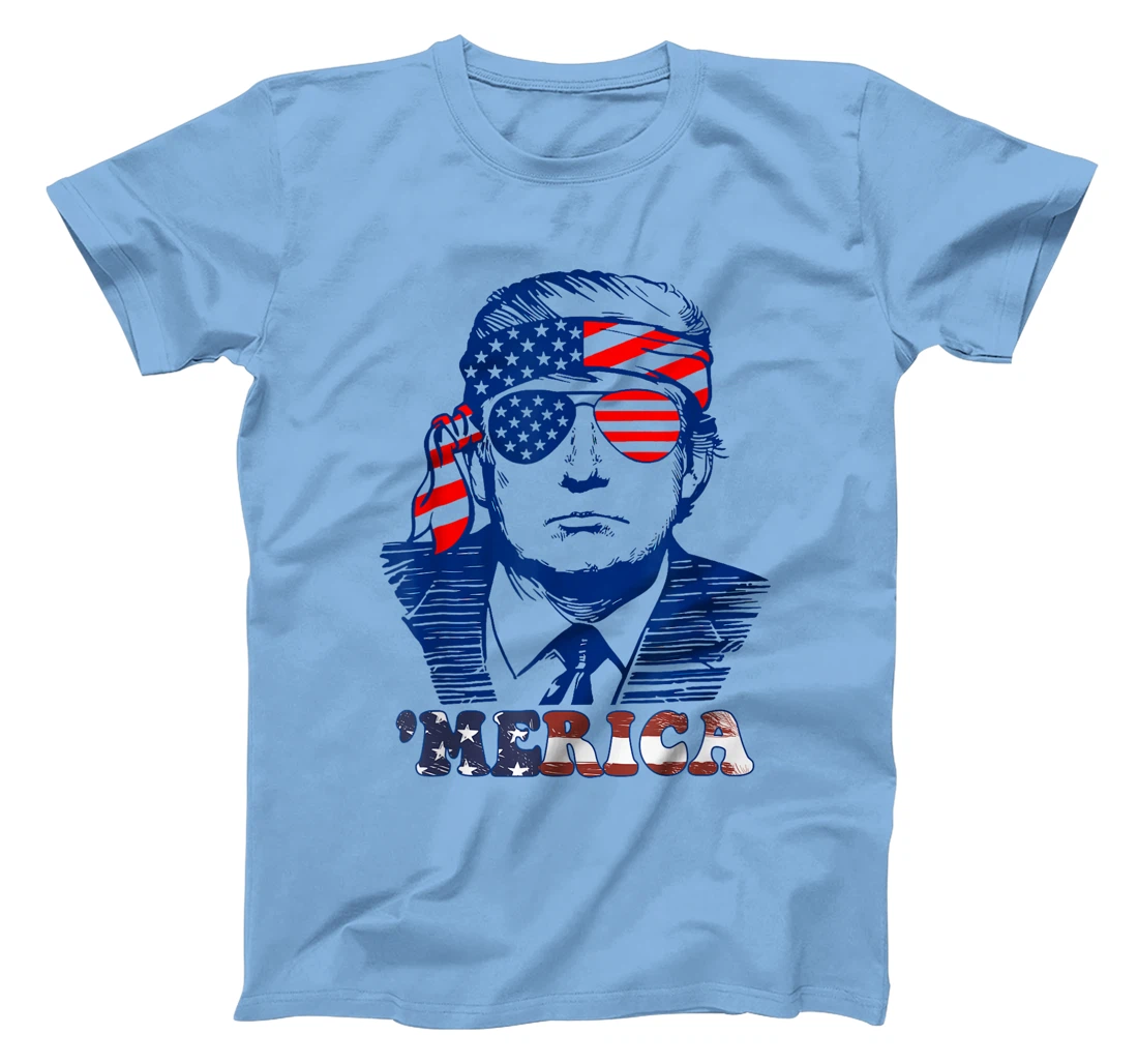 MERICA America Happy 4th Of July Trump American Flag T-Shirt