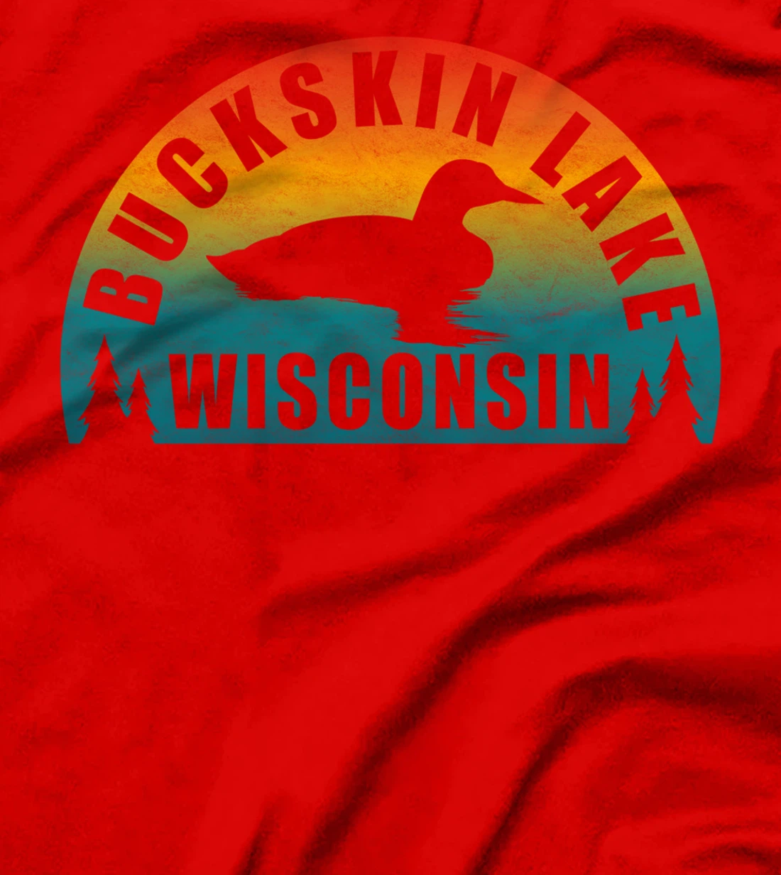 Buckskin Lake Northern Wisconsin Sunset Loon T-Shirt