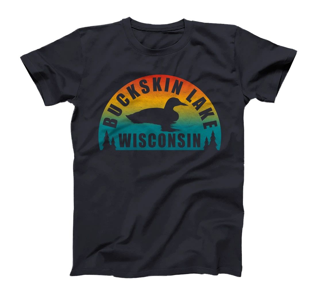 Buckskin Lake Northern Wisconsin Sunset Loon T-Shirt