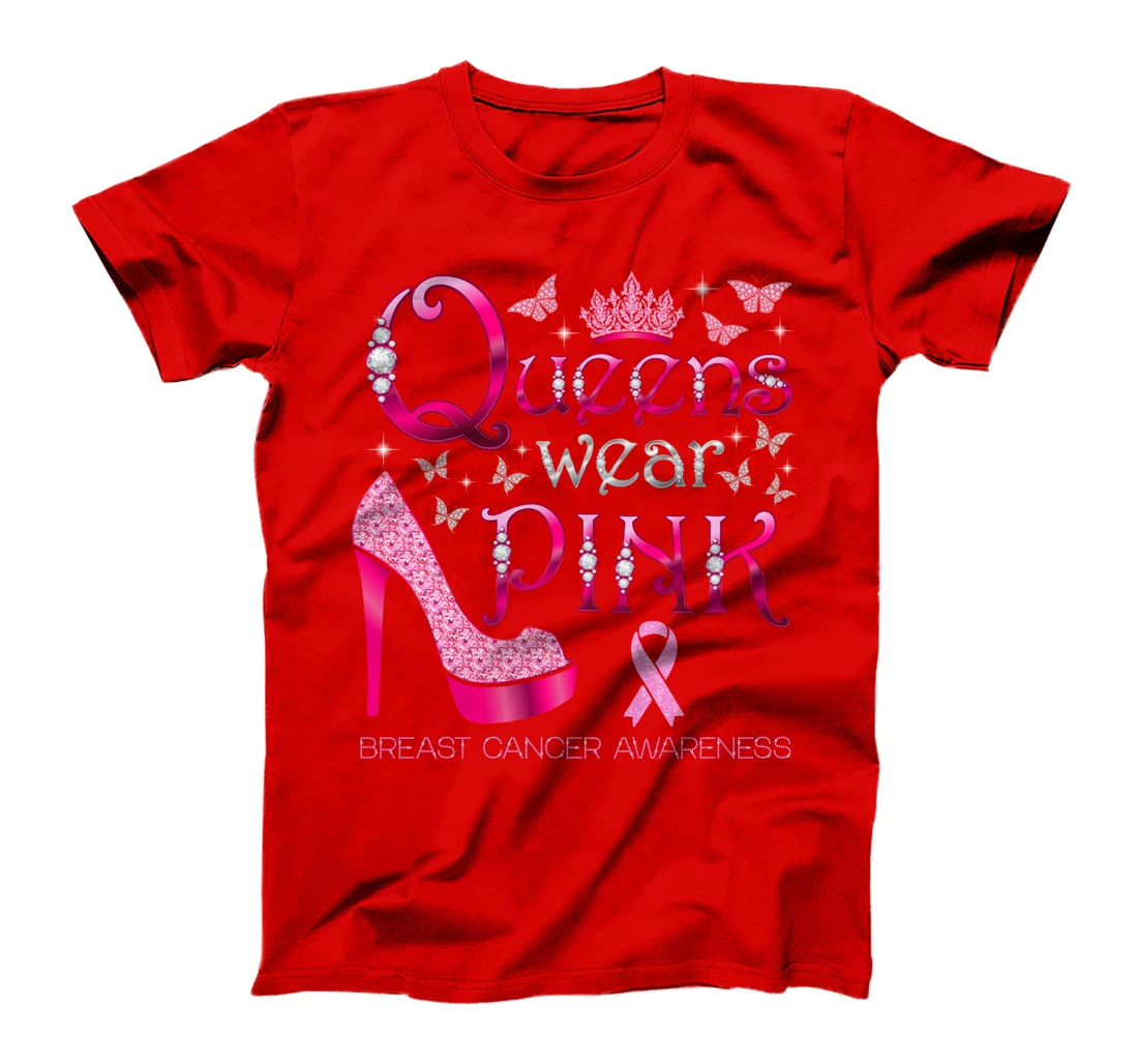 Queens Wear Pink Breast Cancer Awareness PInk Ribbon T-Shirt