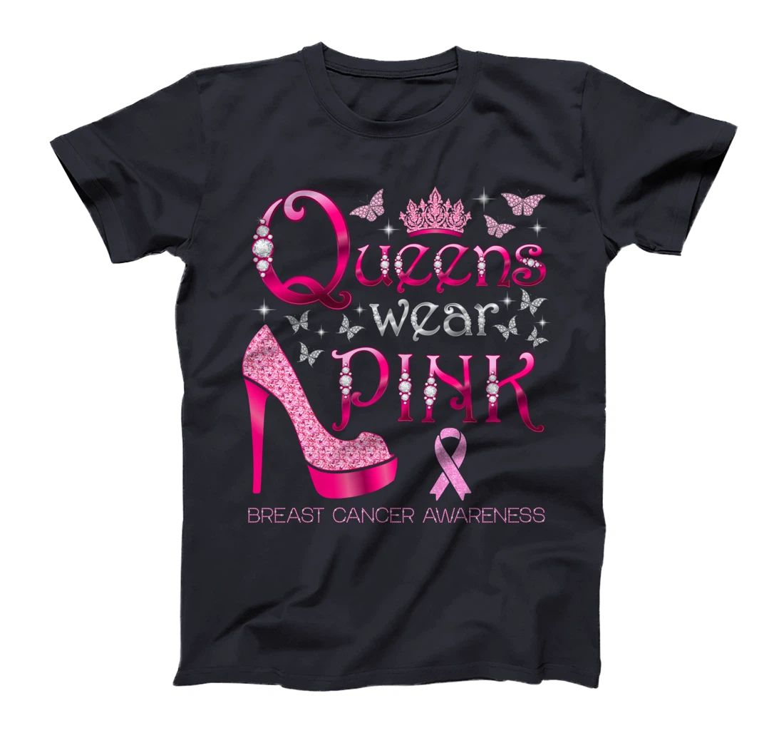 Queens Wear Pink Breast Cancer Awareness PInk Ribbon T-Shirt