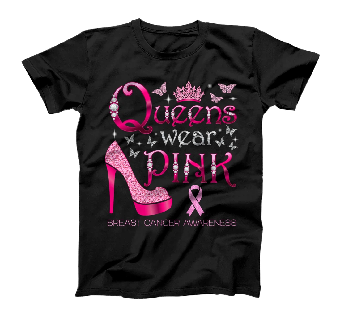 Queens Wear Pink Breast Cancer Awareness PInk Ribbon T-Shirt