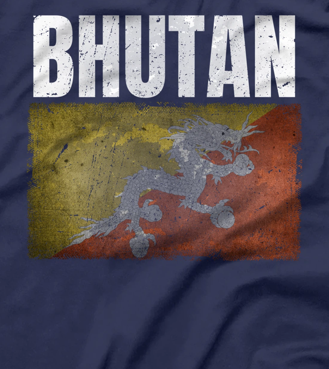 Distressed Bhutan Flag Graphic for Men Women Bhutanese T-Shirt