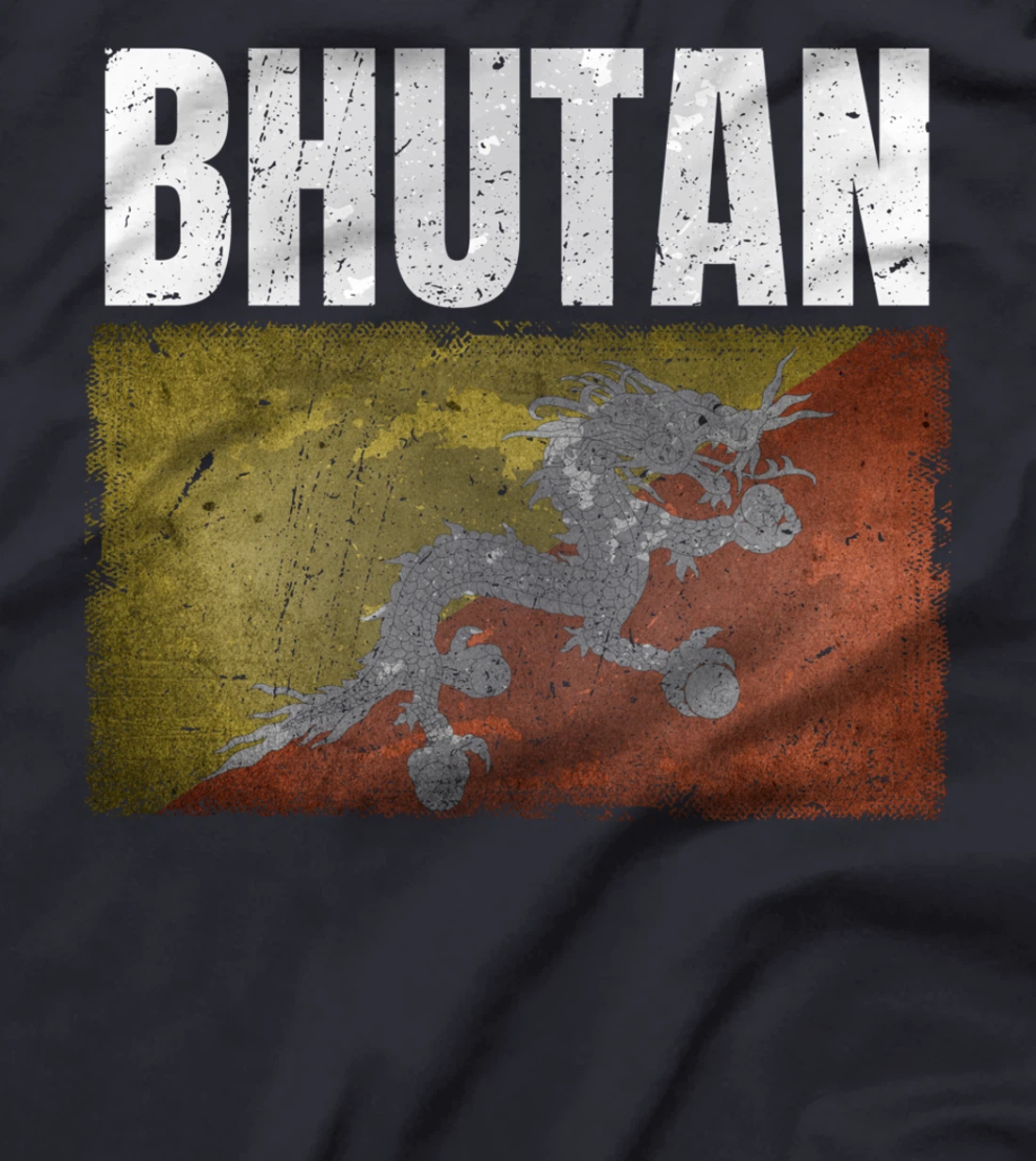 Distressed Bhutan Flag Graphic for Men Women Bhutanese T-Shirt