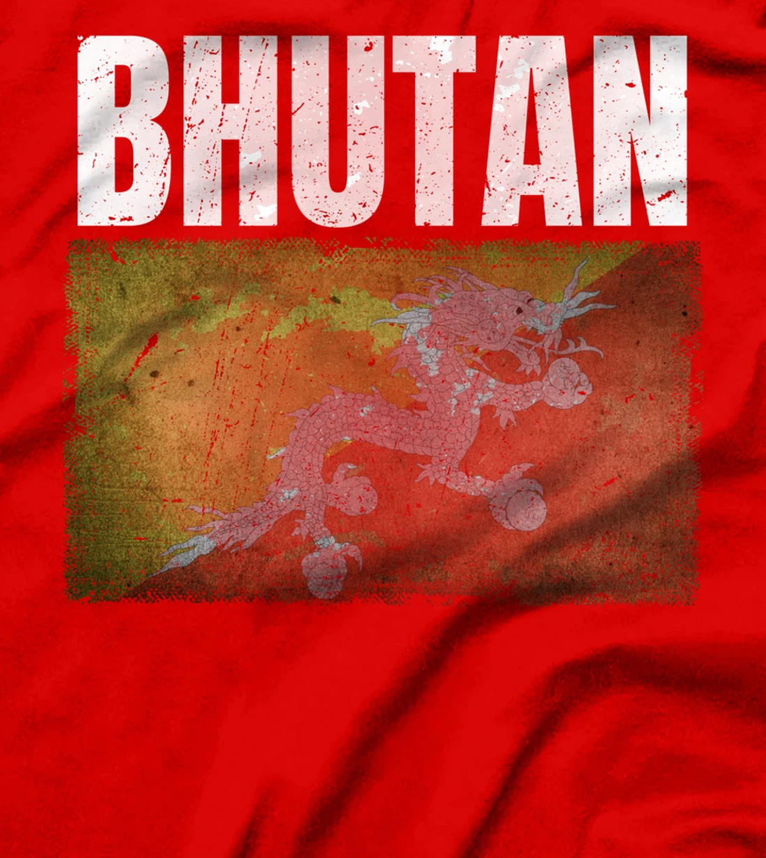 Distressed Bhutan Flag Graphic for Men Women Bhutanese T-Shirt