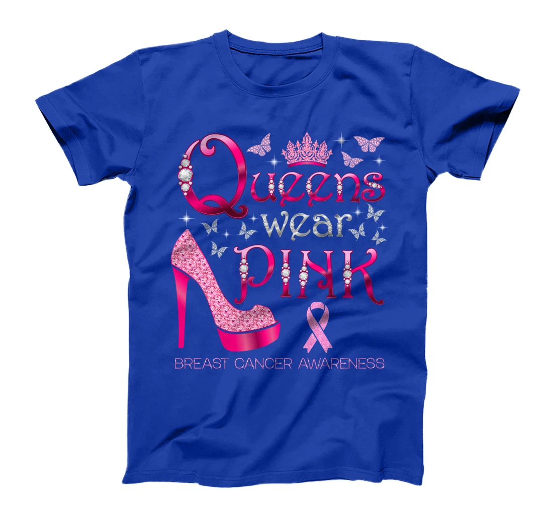 Queens Wear Pink Breast Cancer Awareness PInk Ribbon T-Shirt