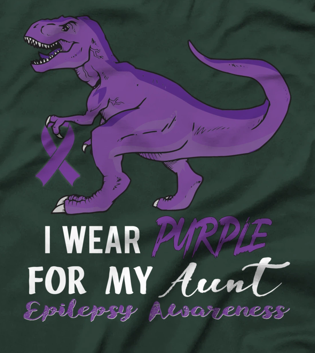 I Wear Purple For Aunt Dinosaur Epilepsy Awareness T-Shirt