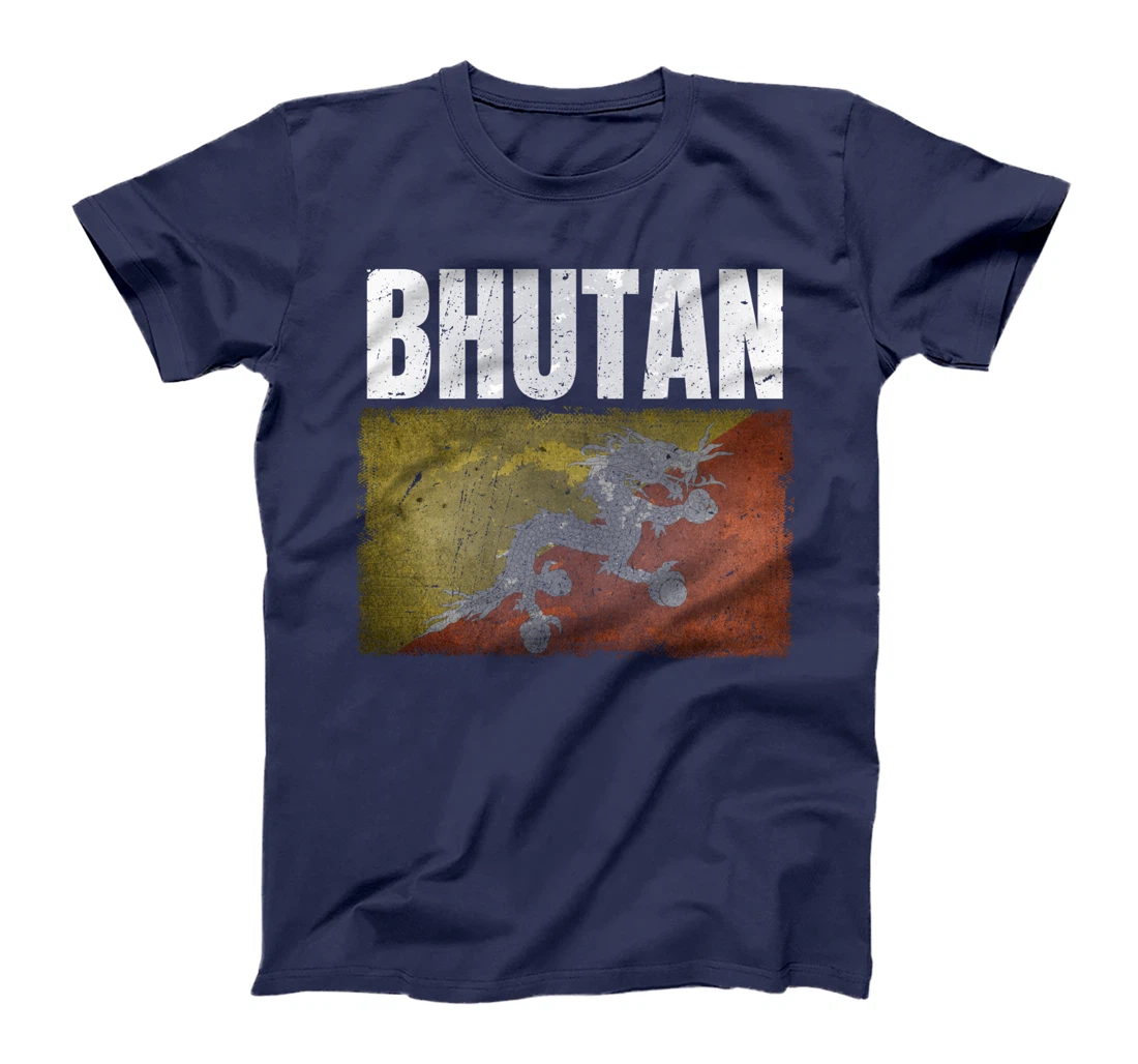 Distressed Bhutan Flag Graphic for Men Women Bhutanese T-Shirt