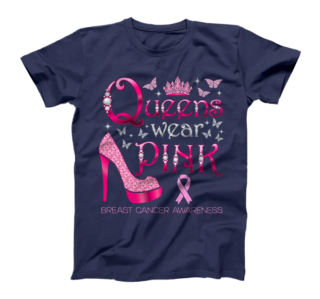 Queens Wear Pink Breast Cancer Awareness PInk Ribbon T-Shirt