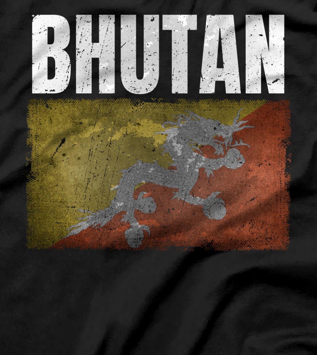 Distressed Bhutan Flag Graphic for Men Women Bhutanese T-Shirt