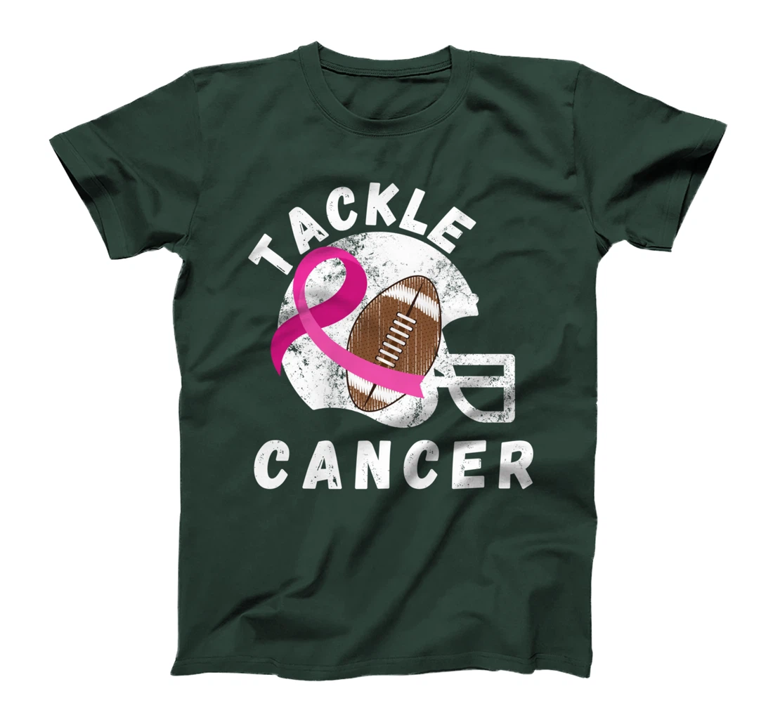 Tackle Breast Cancer Football Pink Ribbon Awareness T-Shirt