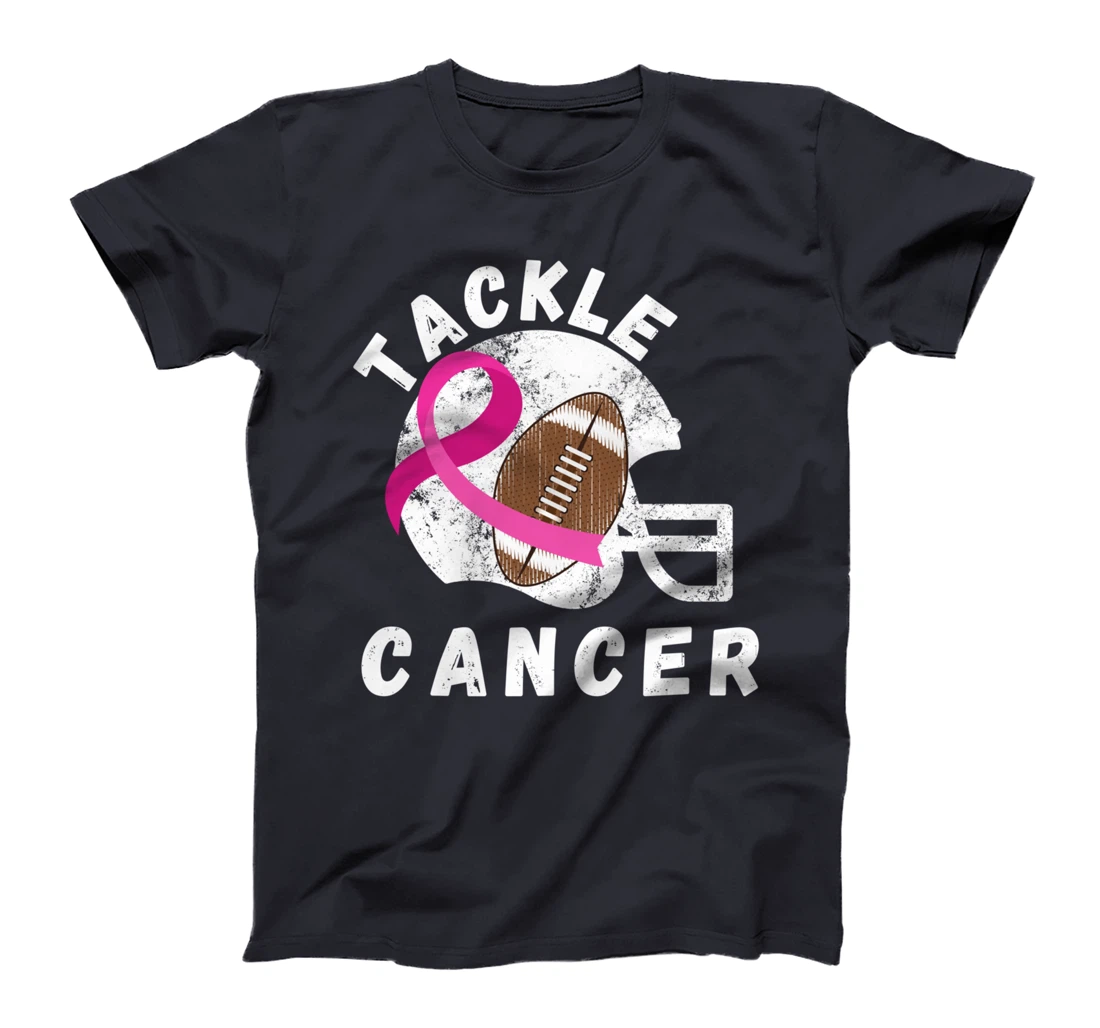 Tackle Breast Cancer Football Pink Ribbon Awareness T-Shirt