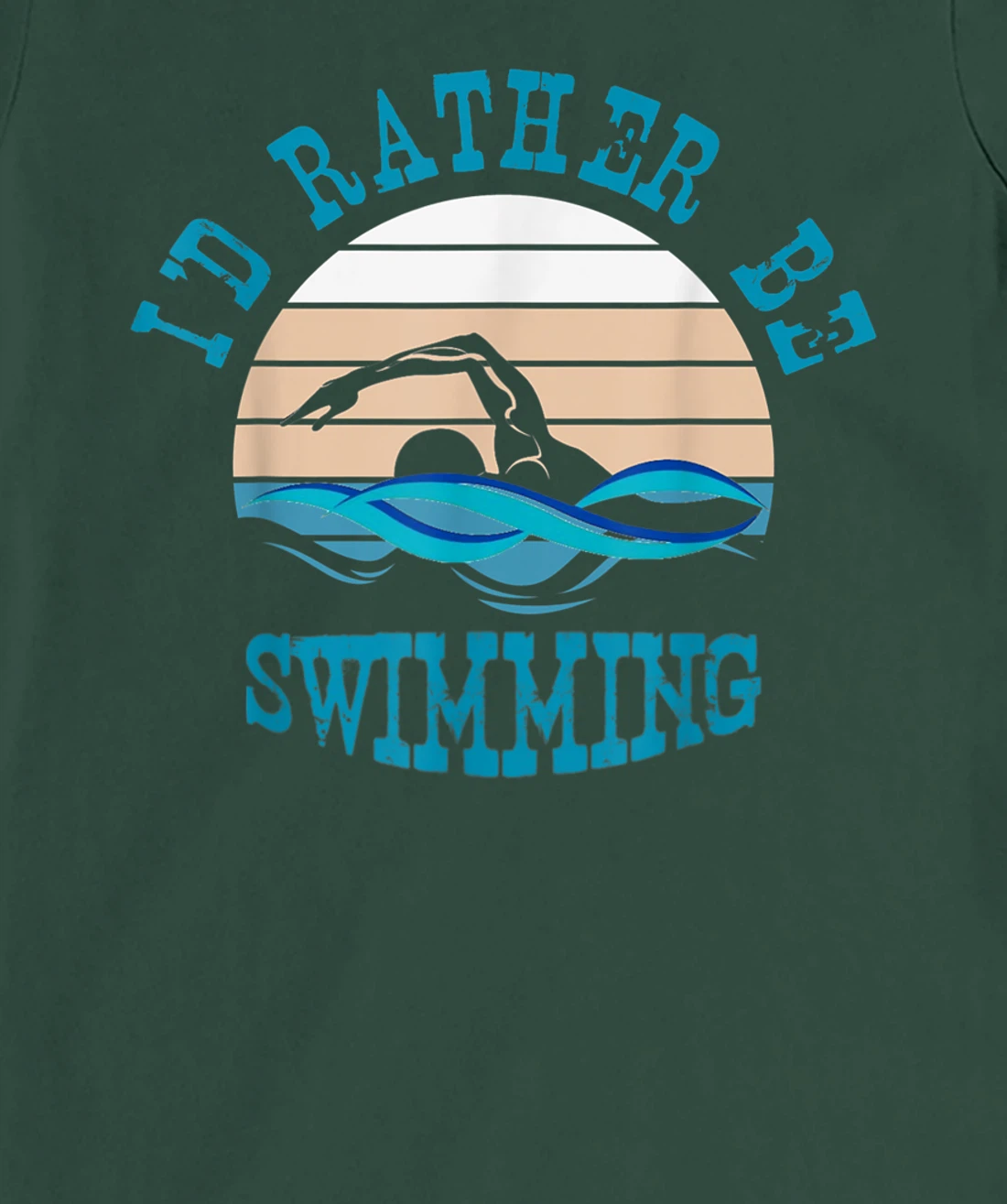 I'd Rather Be Swimming Funny Retro Vintage Swimmer T-Shirt, Women T-Shirt