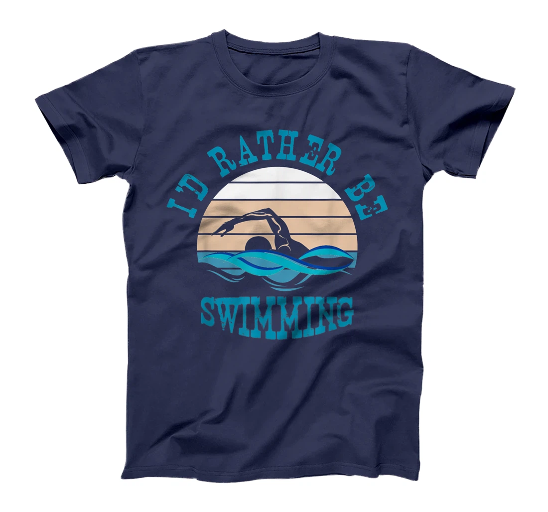 I'd Rather Be Swimming Funny Retro Vintage Swimmer T-Shirt, Women T-Shirt
