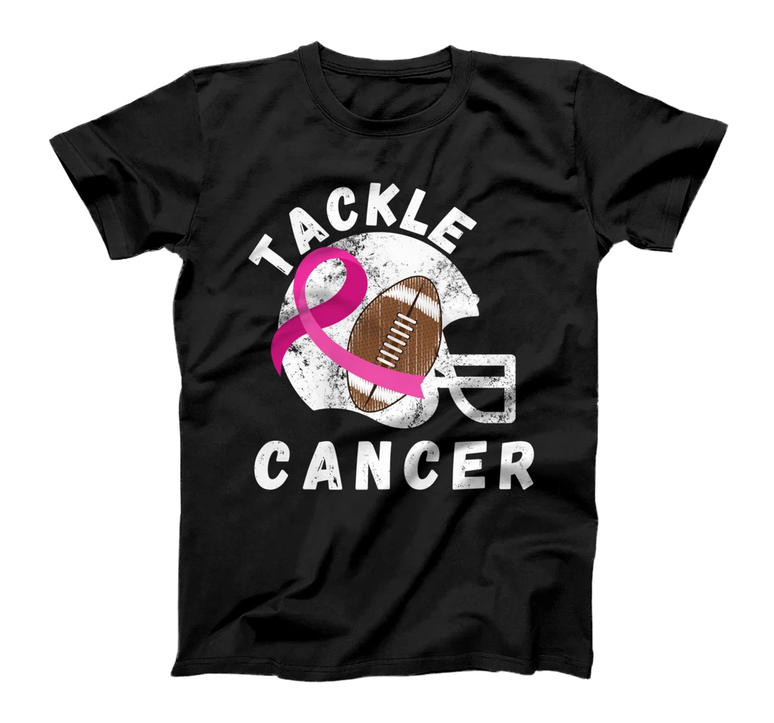 Tackle Breast Cancer Football Pink Ribbon Awareness T-Shirt