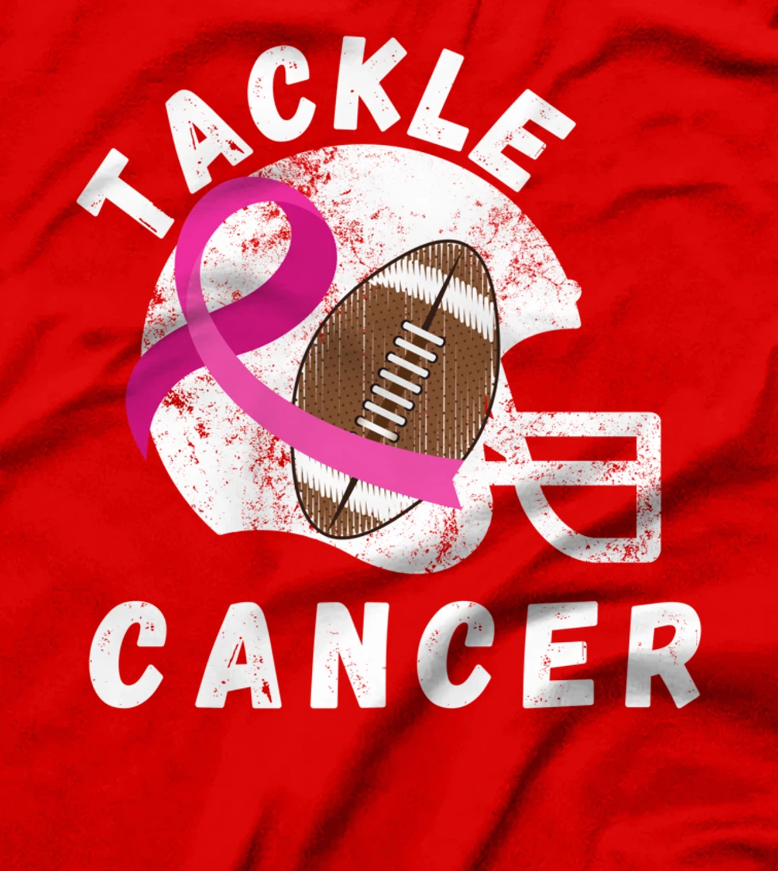 Tackle Breast Cancer Football Pink Ribbon Awareness T-Shirt