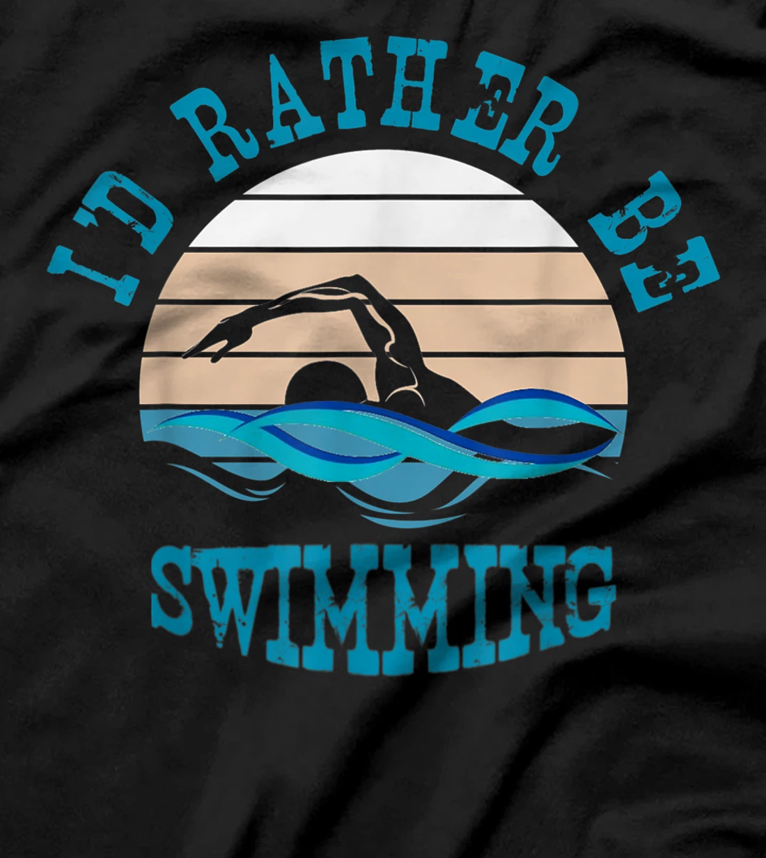 I'd Rather Be Swimming Funny Retro Vintage Swimmer T-Shirt, Women T-Shirt