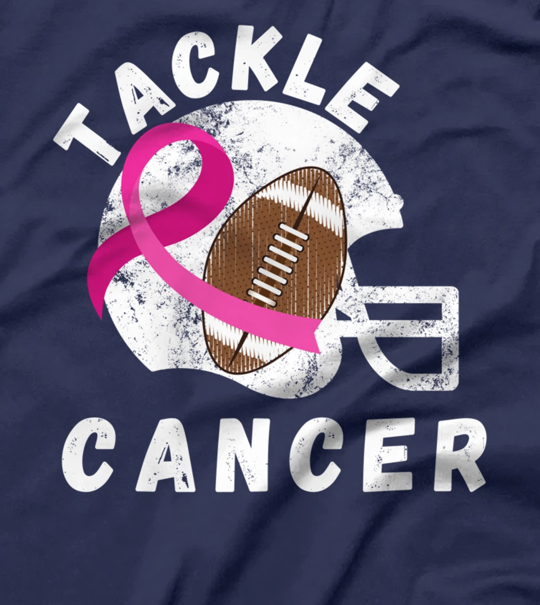 Tackle Breast Cancer Football Pink Ribbon Awareness T-Shirt