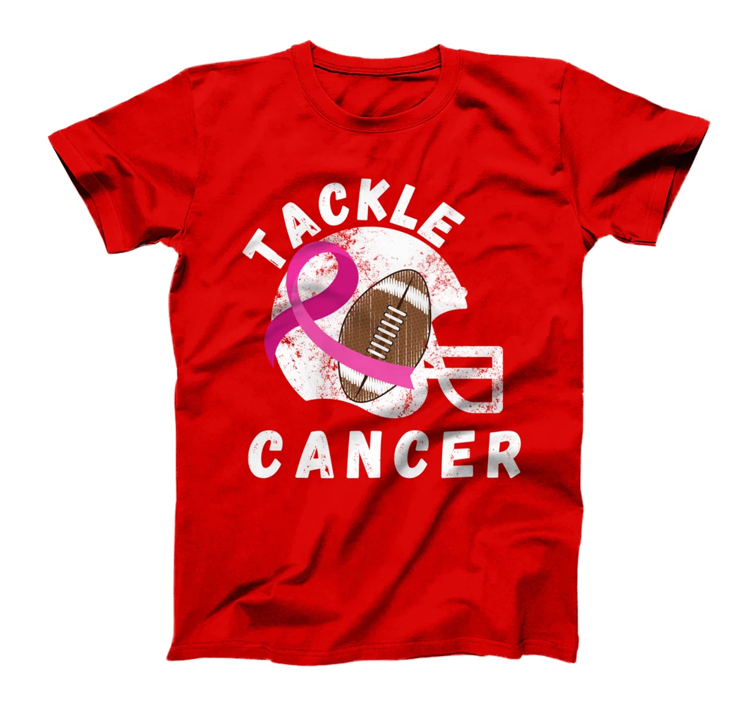 Tackle Breast Cancer Football Pink Ribbon Awareness T-Shirt