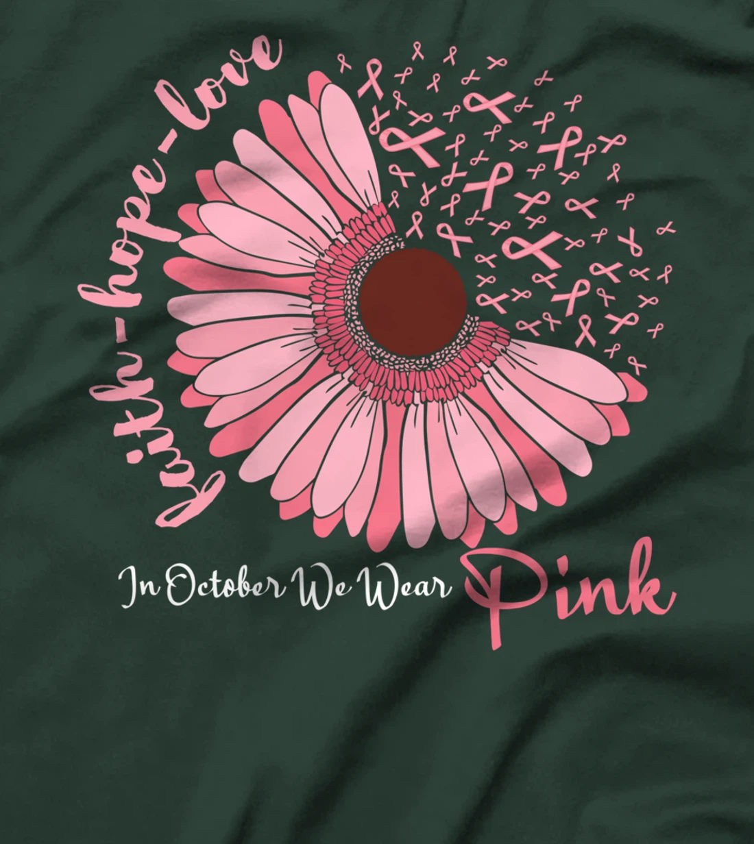 In October We Wear Pink Breast Cancer Awareness T-Shirt