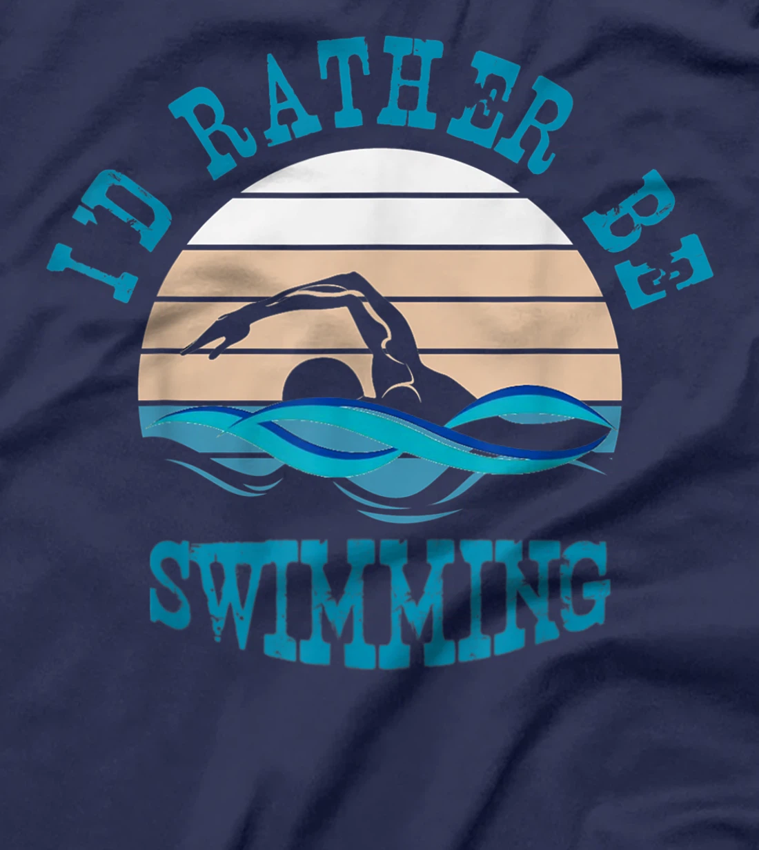 I'd Rather Be Swimming Funny Retro Vintage Swimmer T-Shirt, Women T-Shirt