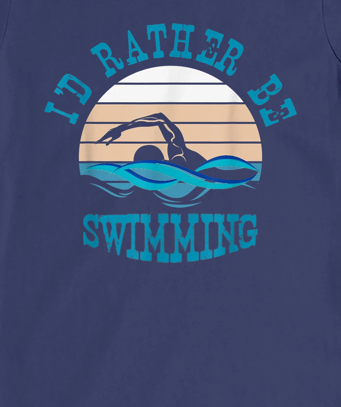 I'd Rather Be Swimming Funny Retro Vintage Swimmer T-Shirt, Women T-Shirt