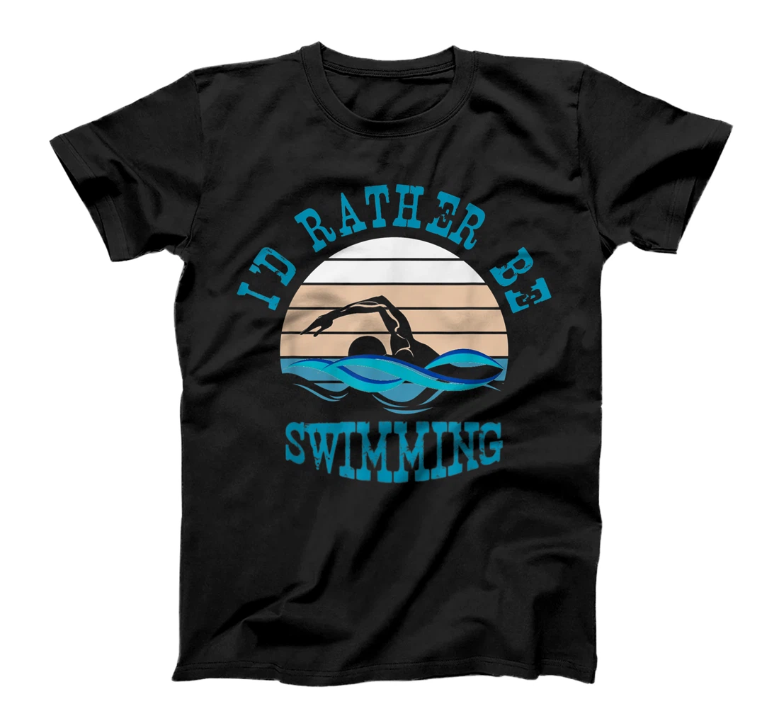 I'd Rather Be Swimming Funny Retro Vintage Swimmer T-Shirt, Women T-Shirt